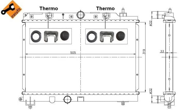 Radiator, engine cooling EASY FIT 55305
