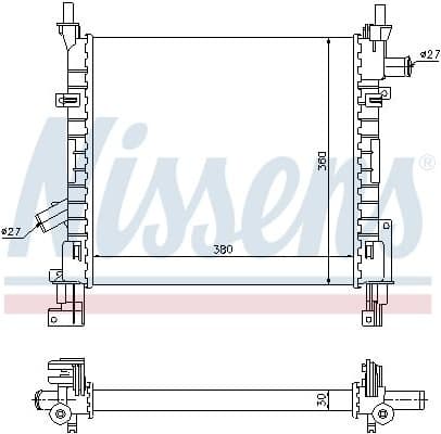 Radiator, engine cooling 62005