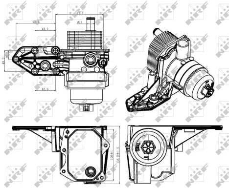 Housing, oil filter 31309
