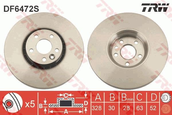 Brake disc, 1pcs FRONT, Top Quality DF6472S - image 4