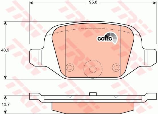 Brake Pad Set, disc brake COTEC GDB1384