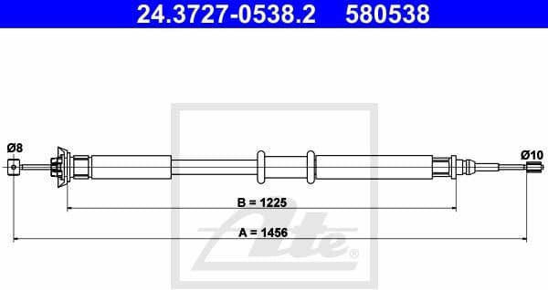 Cable Pull, parking brake 24.3727-0538.2