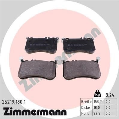 Brake Pad Set, disc brake 25219.180.1