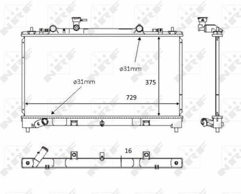 Radiator, engine cooling 58381