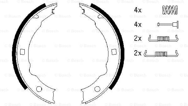 Brake Shoe Set, parking brake 0986487579
