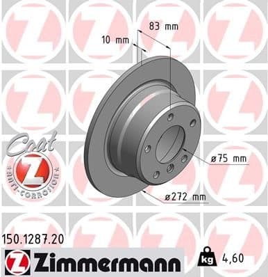 Brake Disc COAT Z 150.1287.20