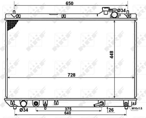 Radiator, engine cooling 58378