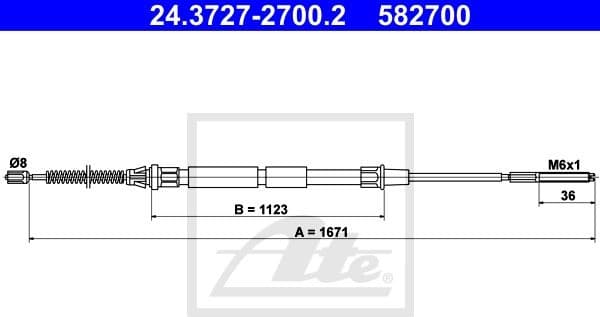 Cable Pull, parking brake 24.3727-2700.2