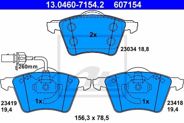Brake Pad Set, disc brake 13.0460-7154.2 - image 2