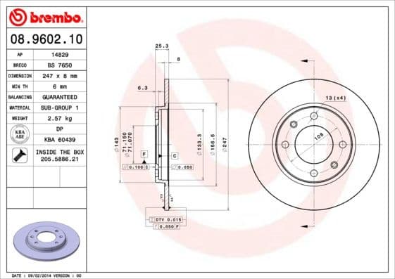 Brake Disc PRIME LINE 08.9602.10