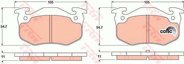 Brake Pad Set, disc brake COTEC GDB1305