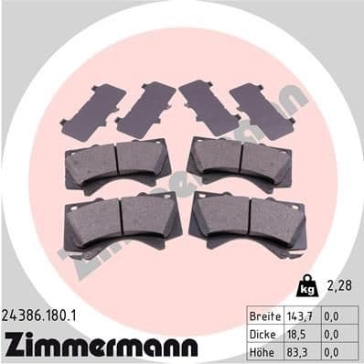 Brake Pad Set, disc brake 24386.180.1