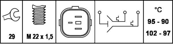 Temperature Switch, radiator fan 6ZT 007 837-061 - image 2
