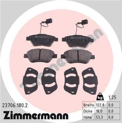 Brake Pad Set, disc brake 23706.180.2