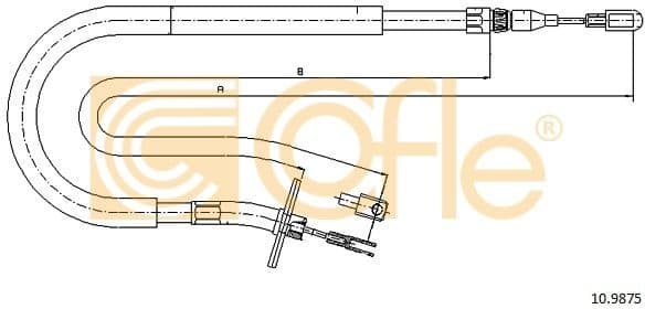 Cable Pull, parking brake 10.9875
