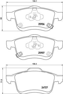 Brake Pad Set, disc brake PRIME LINE P23155