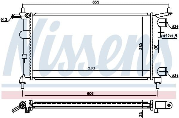 Radiator, engine cooling 63290