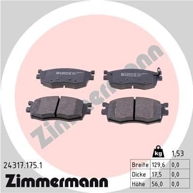 Brake Pad Set, disc brake 24317.175.1