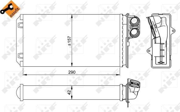 Heat Exchanger, interior heating EASY FIT 58036