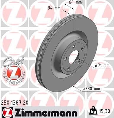 Brake Disc COAT Z 250.1387.20