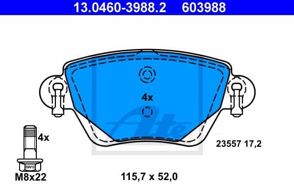 Brake Pad Set, disc brake 13.0460-3988.2
