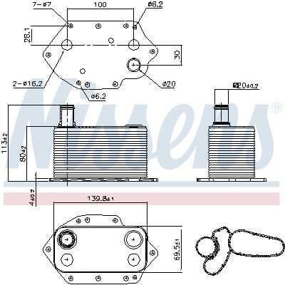 Oil Cooler, engine oil ** FIRST FIT ** 90905