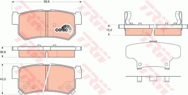 Brake Pad Set, disc brake COTEC GDB3366