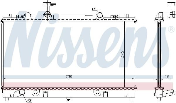 Radiator, engine cooling 62466A