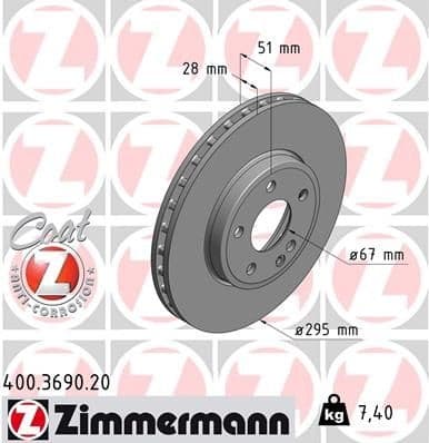 Brake Disc COAT Z 400.3690.20