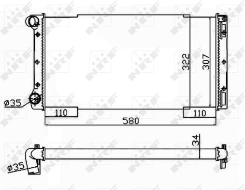 Radiator, engine cooling 53229