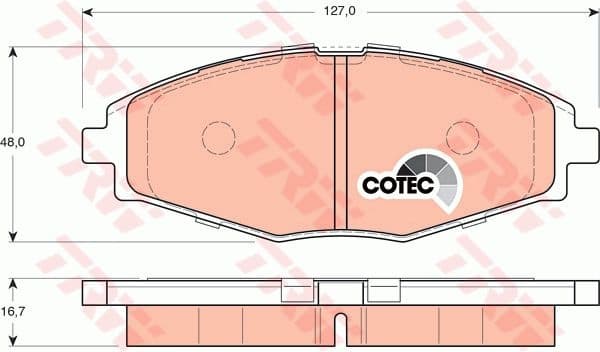 Brake Pad Set, disc brake COTEC GDB3195