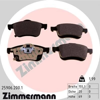 Brake Pad Set, disc brake 25906.200.1