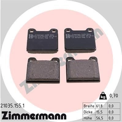 Brake Pad Set, disc brake 21035.155.1