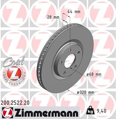Brake Disc COAT Z 200.2522.20