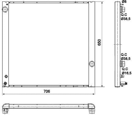 Radiator, engine cooling 53099
