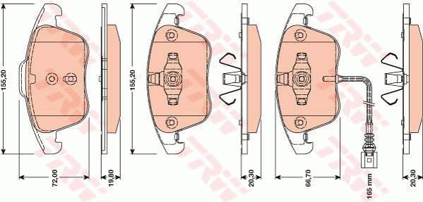 Brake pads front, Top Quality GDB1762