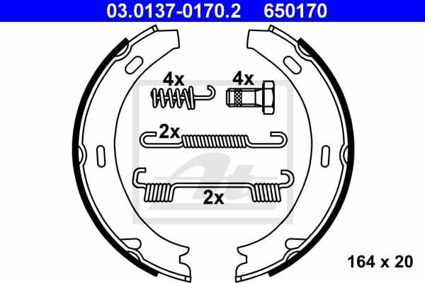 Brake Shoe Set, parking brake 03.0137-0170.2