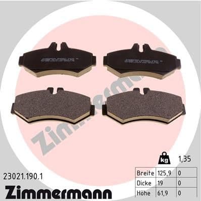 Brake Pad Set, disc brake 23021.190.1