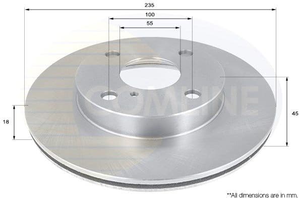 Brake disc, 1pcs FRONT ADC0407V - image 2