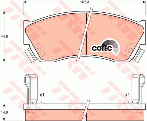 Brake Pad Set, disc brake COTEC GDB883