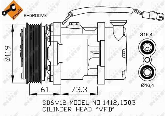 Compressor, air conditioning EASY FIT 32275