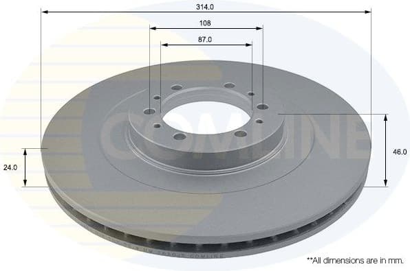Brake disc, 1pcs FRONT ADC0346V