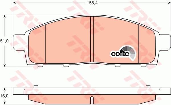 Brake pads front, Top Quality GDB3435