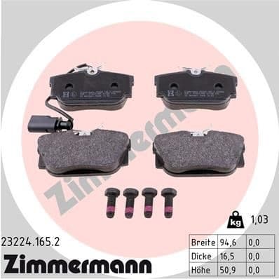 Brake Pad Set, disc brake 23224.165.2