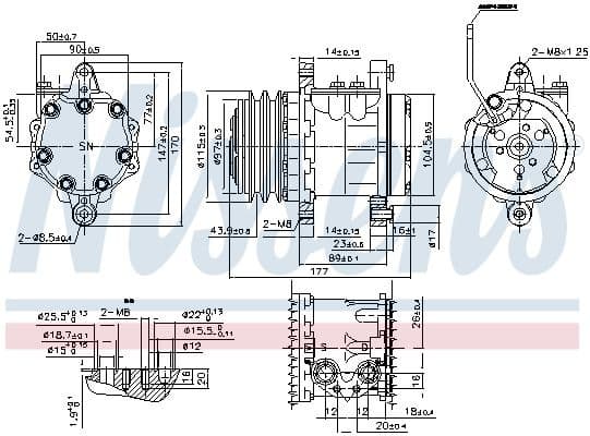 Compressor, air conditioning ** FIRST FIT ** 89691