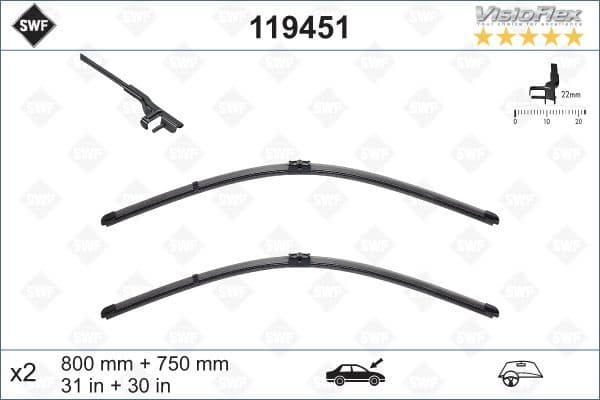 Wiper Blade DAS ORIGINAL SET 119451
