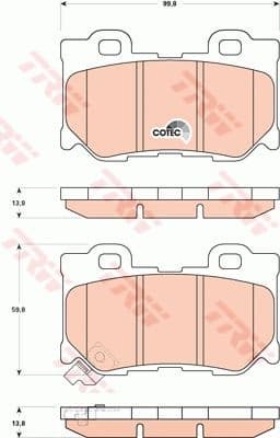 Brake Pad Set, disc brake COTEC GDB3515