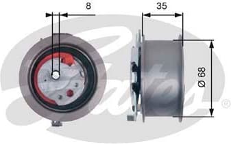 Tensioner Pulley, timing belt PowerGrip™ T43181