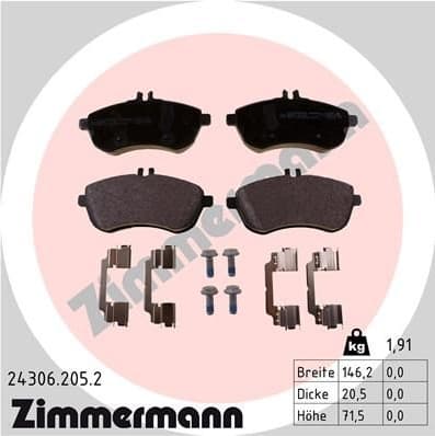 Brake Pad Set, disc brake 24306.205.2