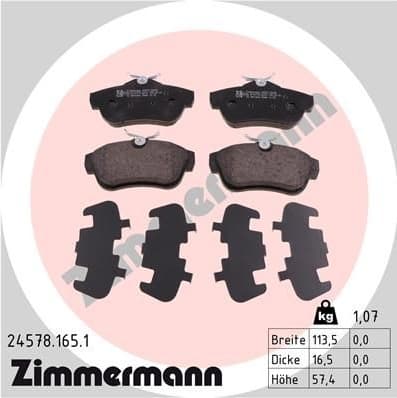 Brake Pad Set, disc brake 24578.165.1